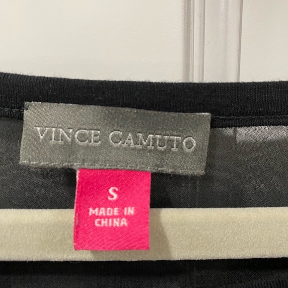 Vince Camuto black partially sheer top - Picture 2 of 3